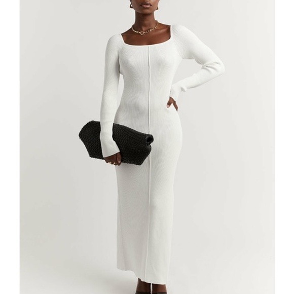 DISSH Dresses & Skirts - Dissh Lena Cream White Long Sleeve Midi Dress XL